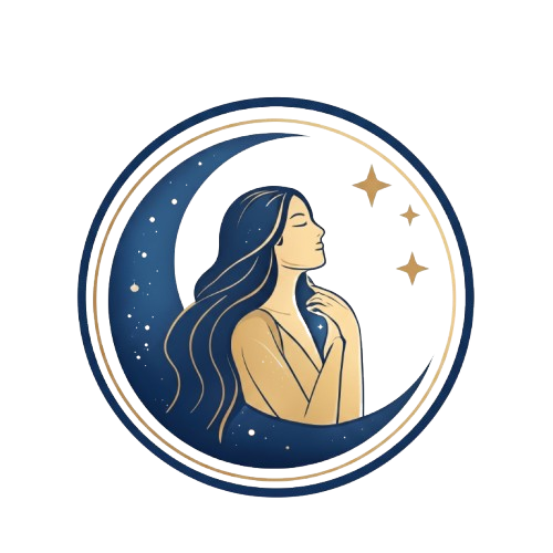Esencia Lunar — mujer y luna creciente